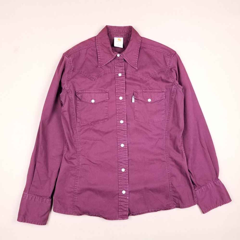 Carhartt Button Up Maroon Shirt